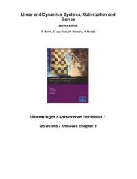 Uitwerkingen hoofdstuk 1 - Lineair and Dynamical Systems&comma; Optimization and Games