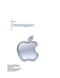 CE IEMES Jaar 1 vak Sales&colon; Verkoopplan Apple Inc&period;