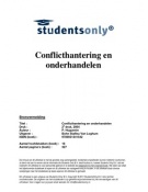 Samenvatting Conflicthantering en onderhandelen