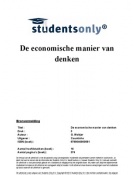 Samenvatting De economische manier van denken