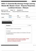 BIOD 171 Essential Microbiology Portage Learning Module M5: Module 5 Exam - Requires Respondus LockDown Browser + Webcam