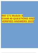 BIO 171 Module 4 EXAM 40 QUESTIONS AND VERIFIED ANSWERS 2023