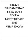 NR 224 FUNDAMENTALS FINAL EXAM REVIEW LATEST UPDATE 2023 VERIFIED Q&A