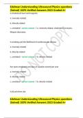Edelman Understanding Ultrasound Physics questions (Solved) 100% Verified Answers 2023 Graded A+