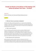 Sample Test Based on Foundations In Microbiology 11Th Edition By Kathleen Park Talaro – Test Bank