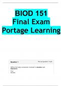 BIOD 151  Final Exam  Portage Learning