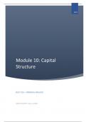 BUSI 7110 Class Notes - MODULE 10: CAPITAL STRUCTURE