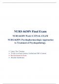 NURS 6630 Final Exam (Latest  Version 5 ) / NURS 6630N Final Exam/ NURS-6630N:Psychopharmacologic Approaches to Treatment of Psychopathology, Walden University