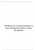Test Bank for A Concise Introduction to Logic Test Bank by Patrick J. Hurley.