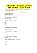 Statistics Pre-Assessment Questions with Answers Graded to Pass