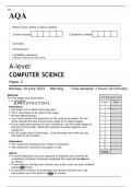AQA A-level COMPUTER SCIENCE Paper 2 QUESTION PAPER 2023 