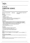 AQA A-level COMPUTER SCIENCE Paper 1 QUESTION PAPER 2023
