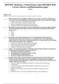 HESI RN Med-Surg Custom Exam Latest 2023/2024 With  Correct Answers and Rationale(last pages)