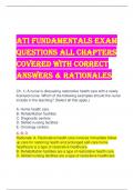 Ati Fundamentals Exam  QUESTIONS ALL CHAPTERS  COVERED WITH CORRECT  ANSWERS & RATIONALES 
