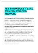 PSY 140 MODULE 7 EXAM  2023/2024 VERIFIED  ANSWERS