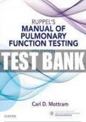 Test Bank For Ruppel's Manual of Pulmonary Function Testing 11th Edition by Carl Mottram||ISBN NO:10,0323356257||ISBN NO:13,978-0323356251||All Chapters||Complete Guide A+