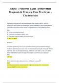 NR511 | Midterm Exam | Differential  Diagnosis & Primary Care Practicum - Chamberlain