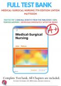 Test Bank for Medical Surgical Nursing 7th Edition Linton Mary Matteson | 9780323554596 | Chapter 1-63 | All Chapters with Answers and Rationals