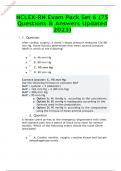 NCLEX-RN Exam Pack Set 6 (75 Questions & Answers Updated 2023)