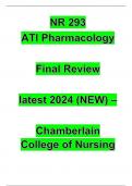 NR 293 ATI Pharmacology Final Review latest 2024 (NEW) - Chamberlain College of Nursing
