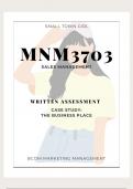 MNM3703  - ASS 4 - The Business Place - SALES MANAGEMENT