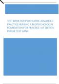 Test Bank for Psychiatric Advanced Practice Nursing A Biopsychosocial Foundation for Practice 1st Edition Perese Test Bank