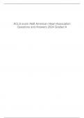 ACLS exam A&B American Heart Association Questions and Answers 2024 Graded A