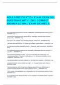 ACLS CERTIFICATION FINAL EXAM 50+  QUESTIONS WITH 100% CORRECT  ANSWER ACTUAL EXAM GRADED A