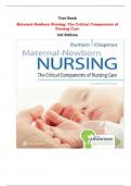 Maternal-Newborn Nursing: The Critical Components of Nursing Care  3rd Edition Test Bank By Roberta Durham, Linda Chapman | Chapter 1 – 17, Latest - 2024|