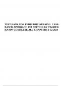 TEST BANK FOR PEDIATRIC NURSING CASEBASED APPROACH 1ST EDITION BY TAGHER & KNAPP COMPLETE ALL CHAPTERS 1-32 2024-2025