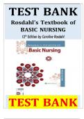 Test bank for rosdahl s textbook of basic nursing12th edition by caroline rosdahl covers complete chapters A++