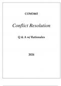 COM3465 CONFLICT RESOLUTION EXAM Q & A 2024.