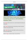 WGU D426 Study Guide Exam Questions Containing 414 terms with Definitive Solutions 2024. 