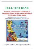 Test bank For Varcarolis' Foundations of Psychiatric-Mental Health Nursing 9th Edition by Margaret Jordan Halter | 2022/2023 | 9780323697071| Chapter 1-36 | Complete Questions and Answers A+.
