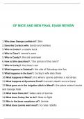 OF MICE AND MEN FINAL EXAM REVIEW 2023 with complete solution
