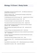 Biology 112 Exam 1 Study Guide Questions  With Answers