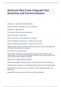 American Red Cross Lifeguard Test Questions and Correct Answers
