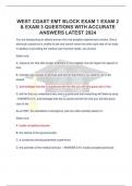 WEST COAST EMT BLOCK EXAM 1 EXAM 2 & EXAM 3 QUESTIONS WITH ACCURATE ANSWERS LATEST 2024