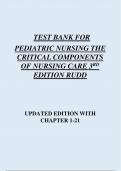 TEST BANK FOR PEDIATRIC NURSING THE  CRITICAL COMPONENTS  OF NURSING CARE 3 RD
