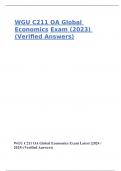 WGU C211 OA Global Economics Exam Latest (2024 / 2025) (Verified Answers)