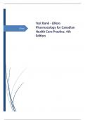 Test Bank - Lilleys Pharmacology for Canadian Health Care Practice, 4th Edition (Sealock, 2024), Chapter 1-58 | All Chapters
