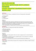 NCLEX-RN MULTIPLE QUESTUIONS WITH ANSWERS LATEST UPDATED EXAMINATION STUDY GUIDE 2023