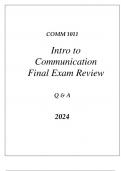 (WGU C464) COMM 1011 INTRO TO COMMUNICATION FINAL EXAM REVIEW Q & A