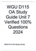 WGU D115 OA Study Guide Unit 7 Verified 100% Questions 2024
