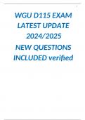 WGU D115 EXAM LATEST UPDATE 2024/2025  NEW QUESTIONS INCLUDED verified