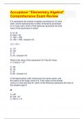 Accuplacer "Elementary Algebra" Comprehensive Exam Review