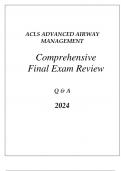 ACLS PREP ADVANCED AIRWAY MANAGEMENT COMPREHENSIVE REVIEW Q & A 2024