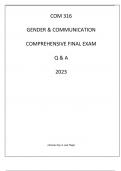 COM 316 GENDER & COMMUNICATION COMPREHENSIVE FINAL EXAM Q & A 2023.