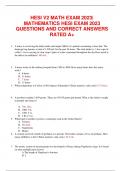 HESI V2 MATH EXAM 2023| MATHEMATICS HESI EXAM 2023  QUESTIONS AND CORRECT ANSWERS  RATED A+