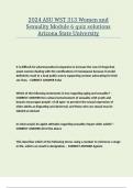 2024 ASU WST 313 Women and Sexuality Module 6 quiz solutions Arizona State University